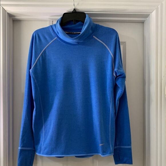 NIKE Blue Dri-Fit Top with Sporty Raglan Seams - Picture 1 of 9